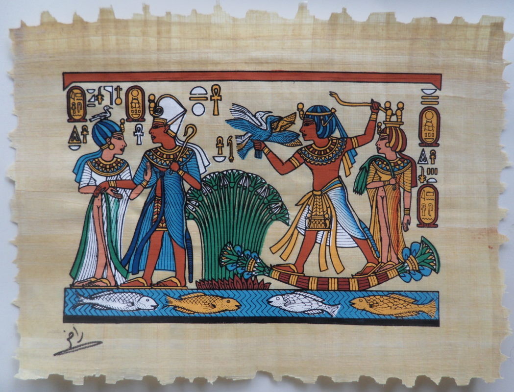 King Tut On His Papyrus Boat – Egyptian Art Caravan