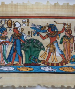 King tut on his papyrus boat