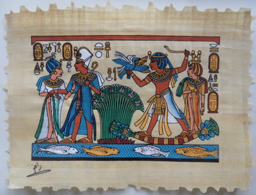 King tut on his papyrus boat