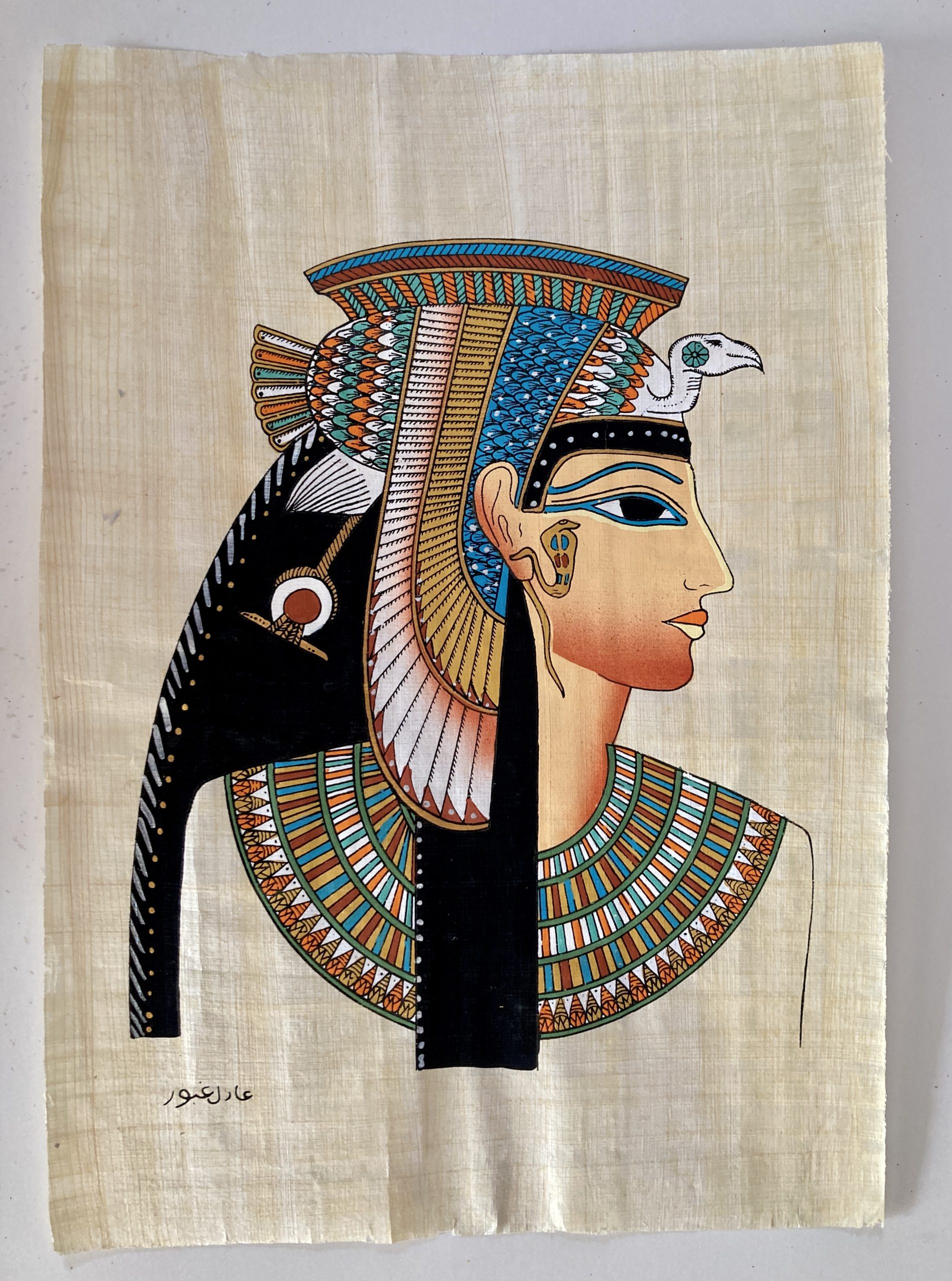 Genuine Hand Painted Egyptian Art on Papyrus Egypt King Tut  Nefertiti Cleopatra