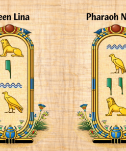 Personalized Name in Hieroglyphics on Handmade Egyptian Papyrus – Custom Royal Cartouche Gift